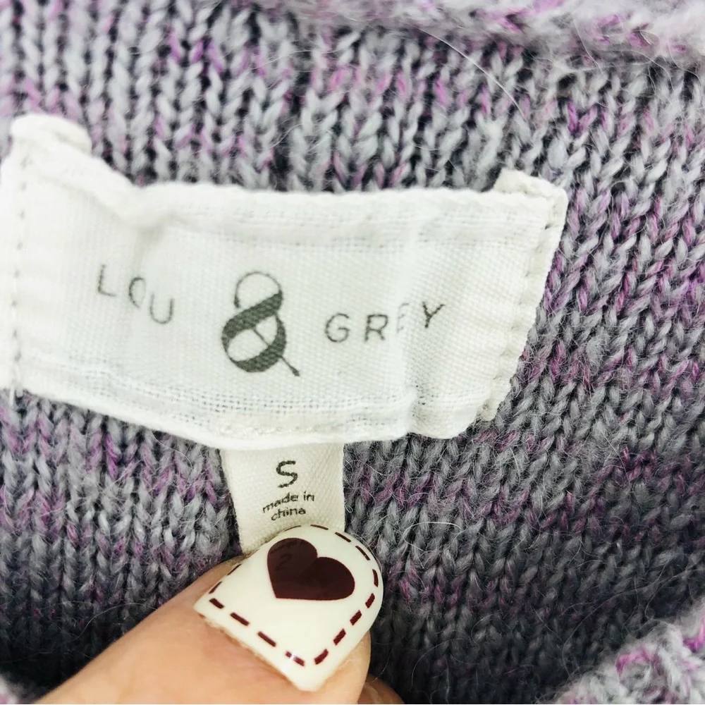 Lou & Grey Sweater Womens Alpaca Wool Blend Small Purple Long Soft Lightweight